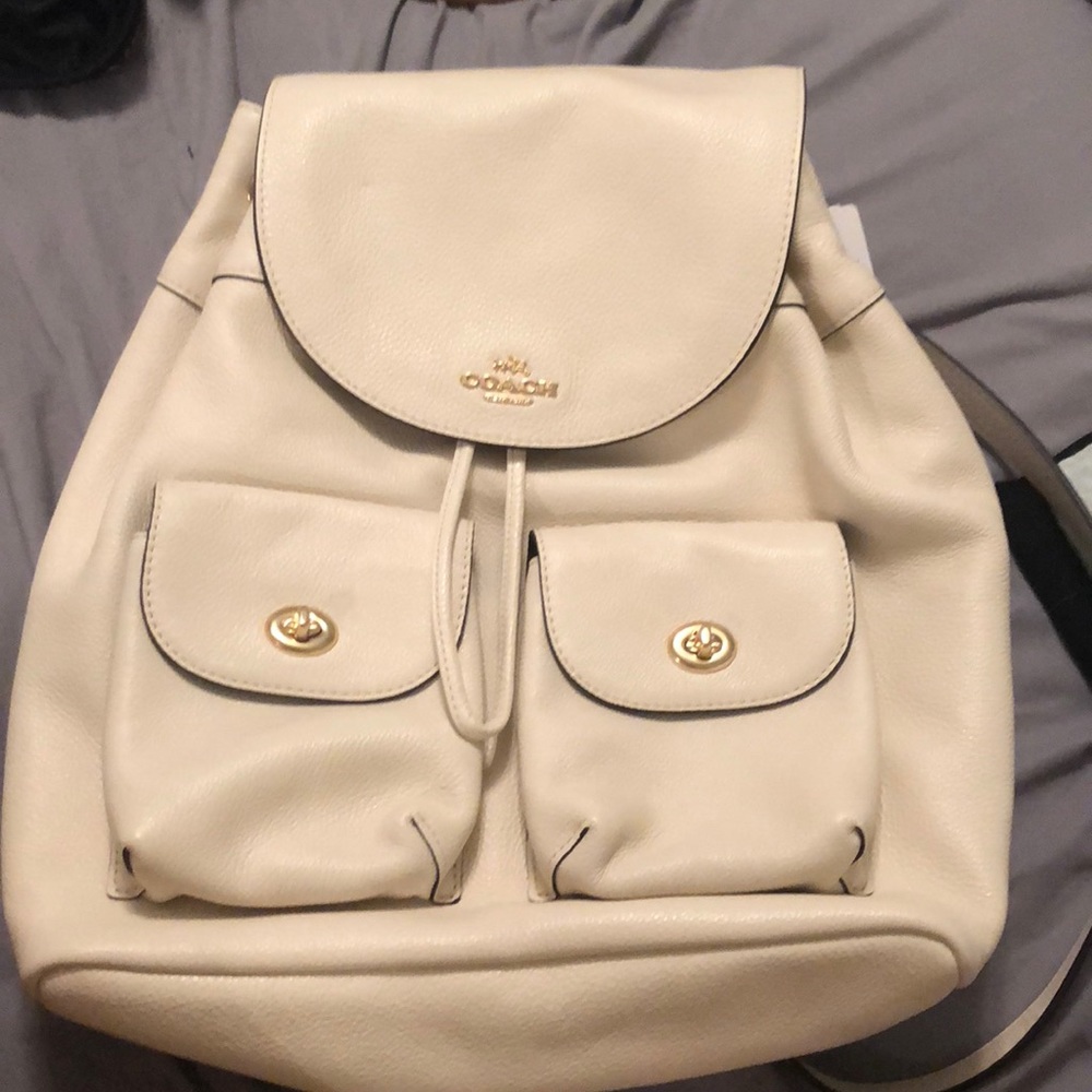 Coach White Backpack